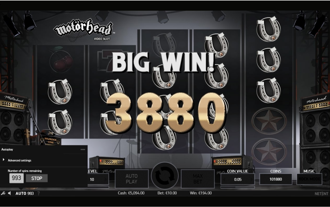 NetEnt Motorhead Slot Win